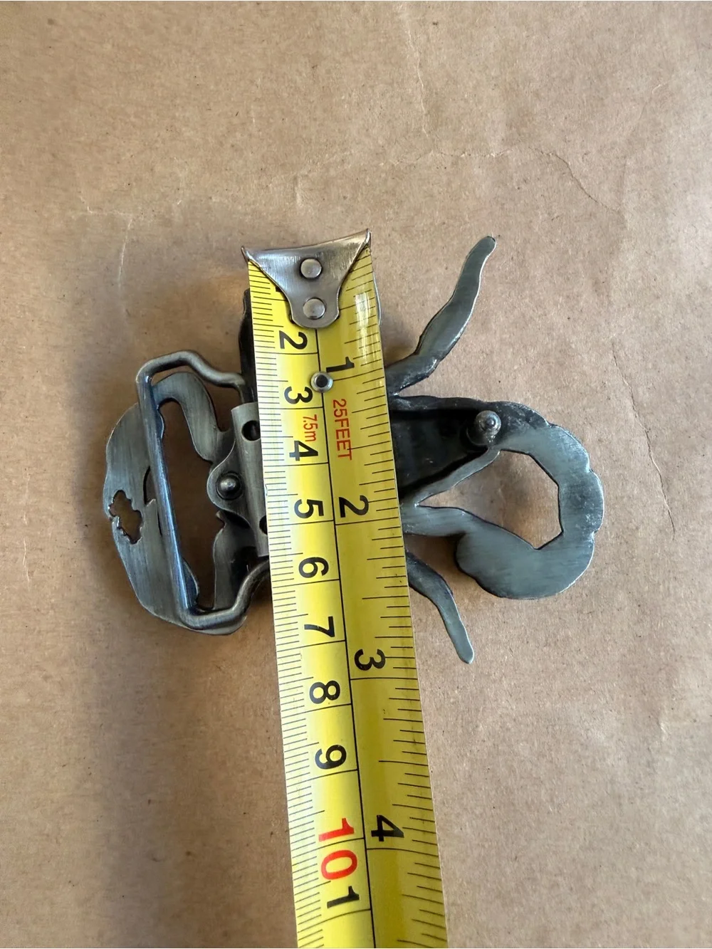 3D antique silver toned scorpion belt buckle,